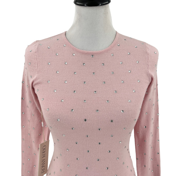 Ronny Kobo Womens Chani Bodysuit Ballet Pink Rhinestone Size Small - Picture 3 of 12